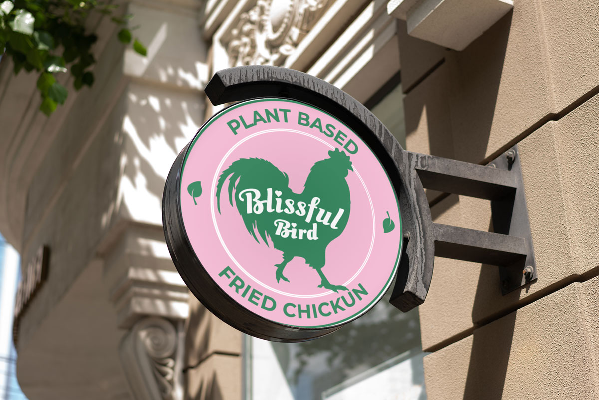 Blissful Bird: Blissful Bird Storefront Signage